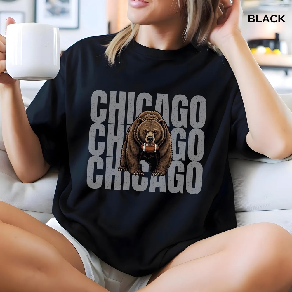 Chicago Football Shirt Trendy Game Day Bear T-Shirt
